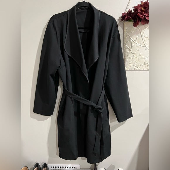 ORLY Jackets & Blazers - ORLY Belted Wrap Jacket Black Dress Coat